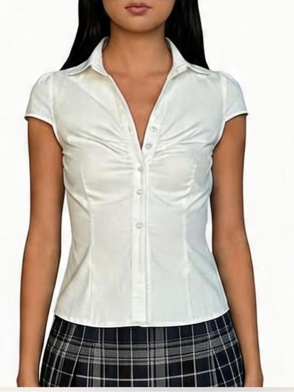 White Button-Up Arianwyn Blouse by Princess Polly.